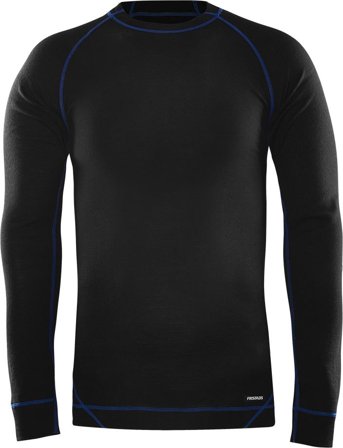 Fristads Unisex Underställströja merinoull 7517 MW, Svart