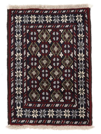 Annodato A Mano Beluch Tappeto 63X87 Di Lana Nero/Marrone Piccolo