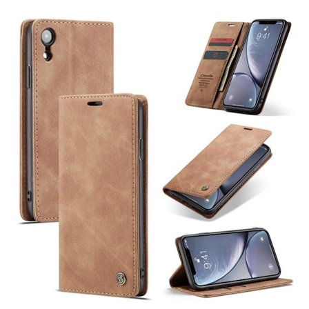 CASEME iPhone Xr læder flip cover - Khaki