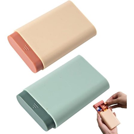 Rejsepiller, 2 stk. MEDICALS STAGE MEDICATIONS, 6-rums pilleæsker, lomme piller til daglig rejsmedicin (grøn + PINK)