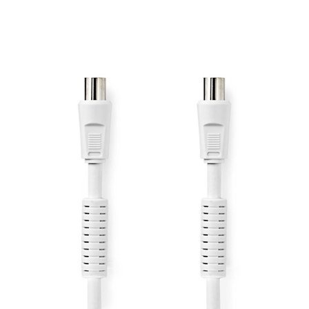 Koaxialkabel | IEC (Koax) Hane | IEC (Koax) Hona | Nickelplaterad | 120 dB | 75 Ohm | Fyra skydd | 2.00 m | Rund | PVC | Vit | Label