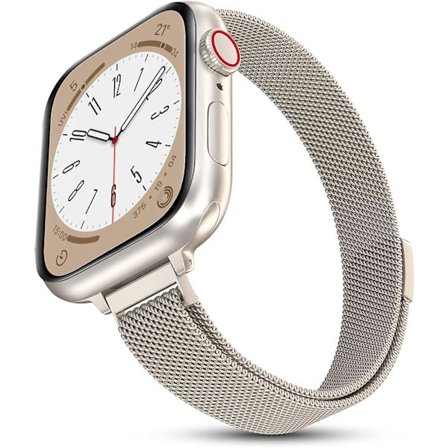 Milanese öglerem för Apple Watch Band 40 mm 44 mm 41 mm 45 mm 38 mm 42 mm 49 mm 45 mm smalt armband Iwatch Series 3 4 6 Se 7 8 Ultra