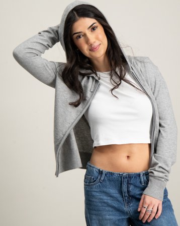 Gina Tricot Young Y soft knitted zip hoodie Harmaa Hupparit/Hoodie Tytöt - Kids Brand Store