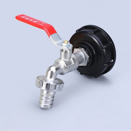 Kran for IBC-tank med 15 mm slangetilkobling