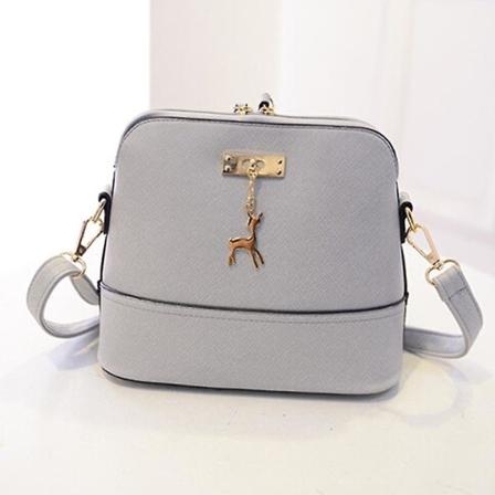Vintage Nubuck Läder Liten Väska Dam Vinter Crossbody Väskor Gray