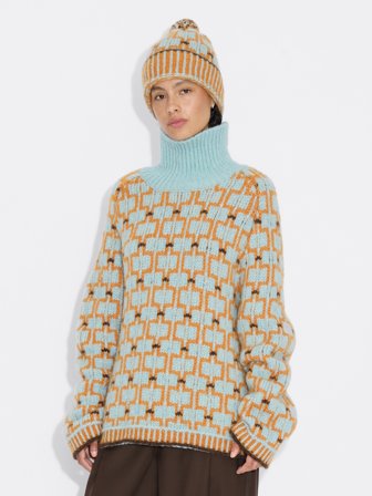 Holzweiler Norwegian Wool Turtleneck - Blue mix - Women's - S