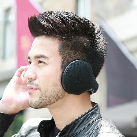 Unisex Lämmin Neulekorvatyynyt Käsittelemätön Käsittelemätön Talvi Ulkona Turkis Korvanlämmitin (Ruutu Musta)