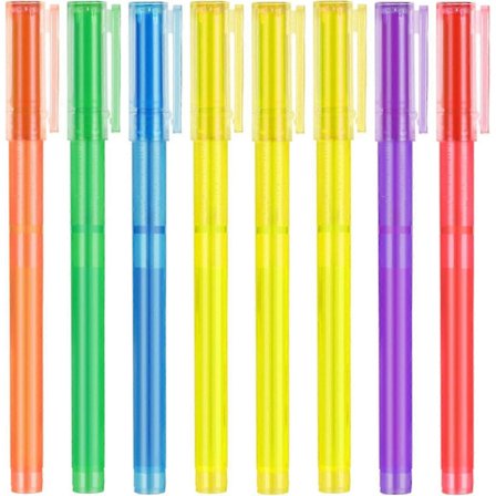 8-pakning Pastel Markeringspenner, Assorterte Farger - Hurtigtørkende Markører for Bibel & Journalføring, Blør Ikke Igennom, Perfekt for Skole, Kontor