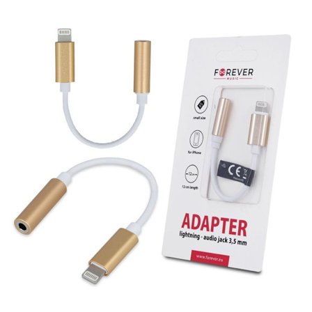 Lyn til 3,5 mm Aux Audio Jack Adapter, iPhone - Guld