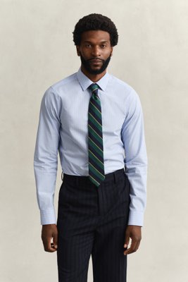 GANT - Stripete stretchpoplinskjorte til herre lavender blue