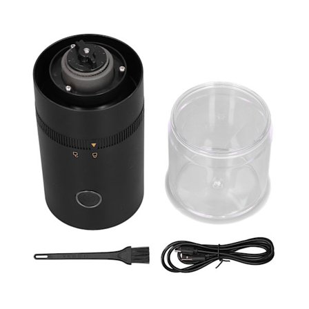 Johdoton USB Ladattava Sähköinen Kahvipapumylly Läpinäkyvä Akryyli Kannettava Kotiin Keittiöön Musta