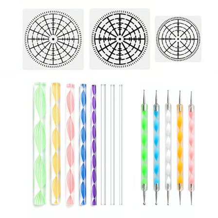 Mandalaverktyg 16-delad set målningsmall kan användas om och om igen DIY graffiti akrylpinne prickpenna