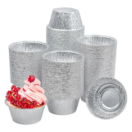 150 stk. Muffinfolie i aluminium for 120 ml muffinsbrett