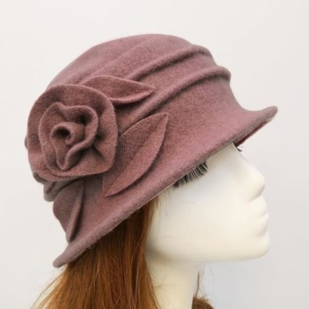 Kvinnors Ullberätt Vintage Cloche Fascinator Klassisk Vintermössa 1920-tal
