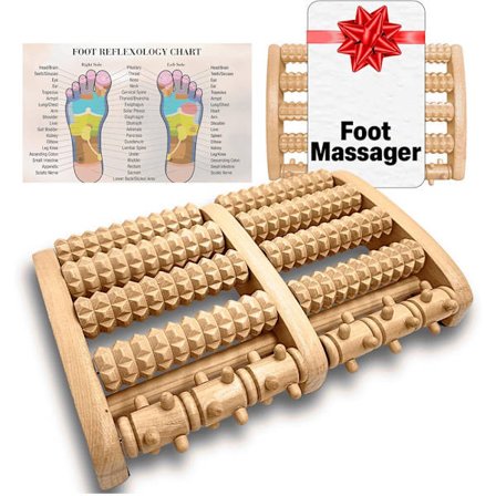 Fotmassage Roller för Lindring av Plantar Fasciit - Trämassage Roller för Fothälsa Stimulerar Reflexer