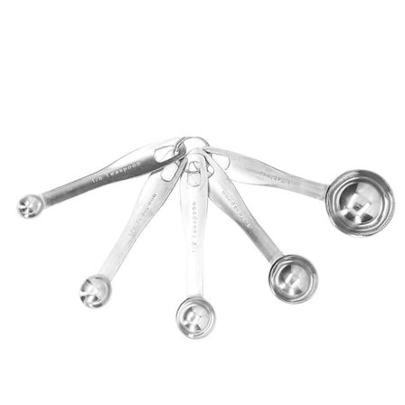 5 stk./sæt Måleskeer Rustfrit Stål Teske Spiseske Sæt med Skalaer til Køkken Bagning Madlavning CAX