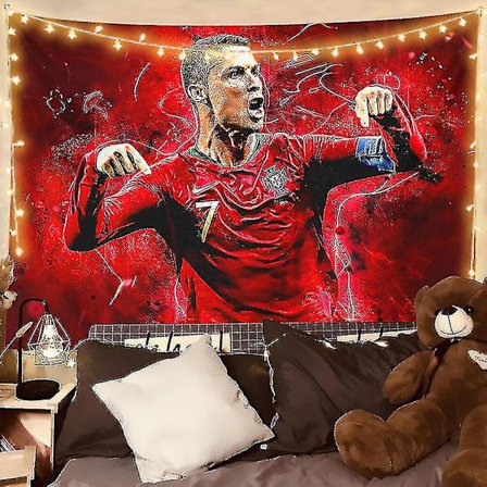 Cr #17 Ronaldo Poster Hængende Tekstil Fodboldklub Dekorativ Baggrund Tapet Hjem Størrelse 150*130cm