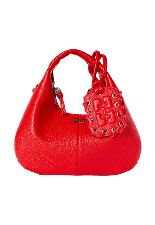 GANNI Hobo Mini Grained Handväskor Dam Röd ONESIZE