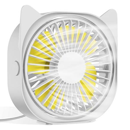 USB-kissan korvat luova minituuletin - valkoinen