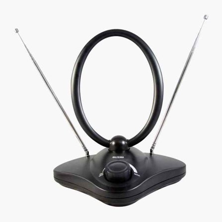 Biltema - Innendørsantenne Analog/Digital DVBT/T2 for HDTV - Fanger Opp Radiosignaler, Enkel Installasjon og Justerbar Sløyfeantenne