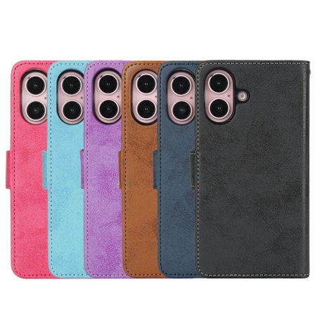 iPhone 16 Plus - Plånboksfodral med Skalfunktion och 3-kortfack