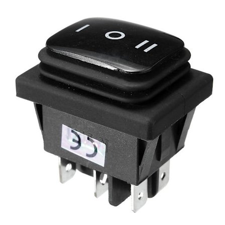 12V Vandtæt 6-benet Dpdt Låsende On-off-on Rektangulær Vippekontakt