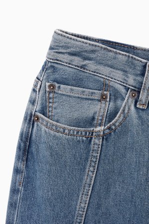 COS Women's Gonna Svasata A Pannelli In Denim in Blu