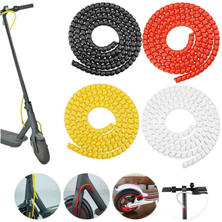 Spiraltråd, Kabel Skydd, Elektrisk Scooter, Svart
