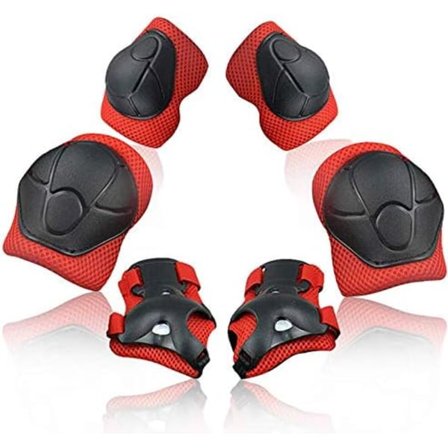 Skyddsset för barn, 6 delar, justerbara handledsskydd, skyddskit för rullskridskor, skateboard, sparkcykel, cykling, knäskydd