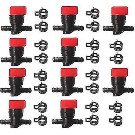 10x Bränslekran/bensin kran med klämmor för 6mm 8mm Jnnjv