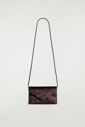 COS Women's Crossbody Phone Bag - Pony Hair-Effect Leather in Brown
