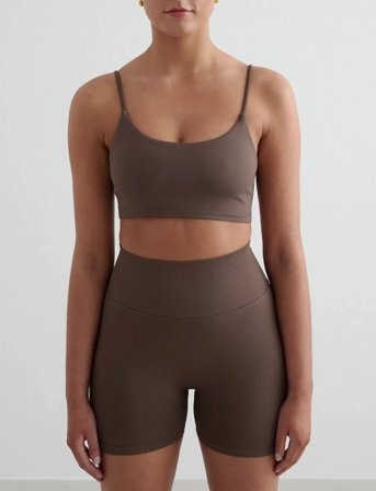 aim ́n Shape Seamless Strap Bra - Brown - L