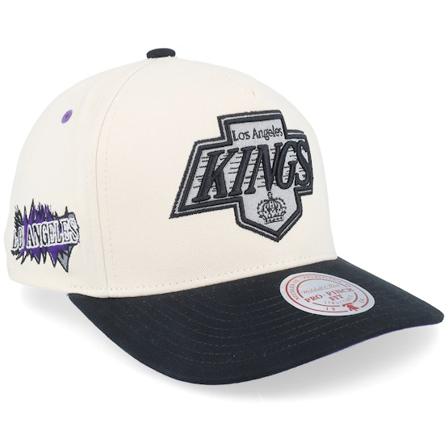 Mitchell & Ness - NHL Wit adjustable Cap - Los Angeles Kings Overspray Pro Off White/Black A-frame Adjustable @ Hatstore