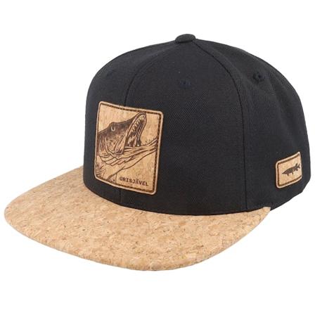 Skillfish - Svart snapback Caps - Grisjävel Engraved Patch Black/Cork Snapback @ Hatstore