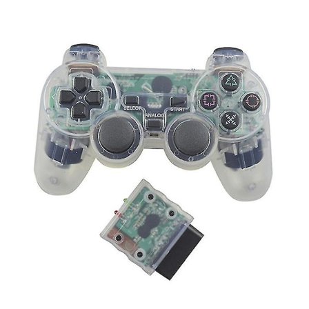 Transparent Farge Spillkontroll For Sony Ps2 Trådløs Spillkontroll 2.4ghz Vibrasjonskontroll Spillkontroll For Playstation 2