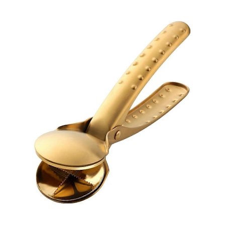 2-i-1 Kastanjklämma i Rostfritt Stål Valnötsknäppare Metall, Skalare Skärverktyg Guld