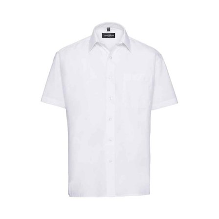 Russell Collection Herr Poplin Easy-Care Skjorta L Vit