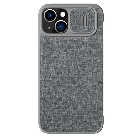 Nillkin Qin Qin Cloth Pro Case Case for iPhone 14 Plus Camera Cover Holster Cover Flip Case Harmaa