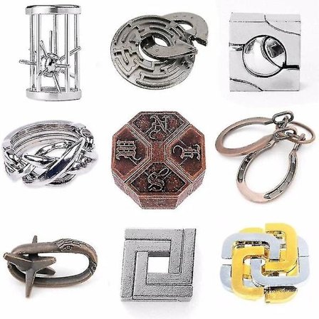 Jingdong Intelligent IQ-test Lås Hjernetrim Legering Metall Puslespill Barn Voksne Intelligente Leker For Barn Talent Utdanningsleketøy Z