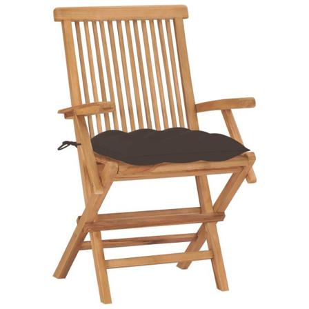Vidaxl Trädgårdsstolar Med Taupe Dynor 2 St Massivt Teakträ Taupe