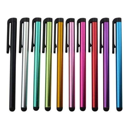 10-pakning Stylus Touchpen i metallisk farge - flerfarget