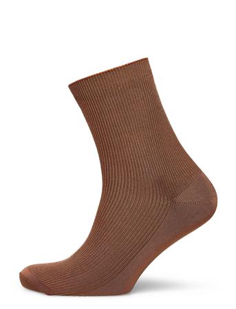 Alma Solid Sock Brown Becksöndergaard