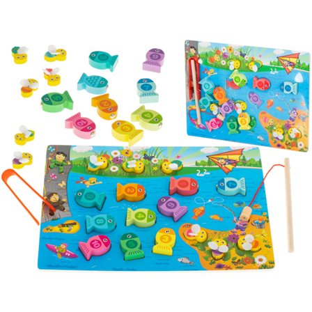 Montessori bi magnet træ fiskespil