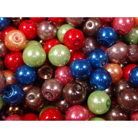 500st Vaxade Glaspärlor 8mm- Blandade Färger Flerfärgad 8 Mm