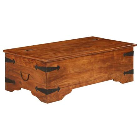 Vidaxl Soffbord Massivt Akaciaträ Med Sheshamfinish 110x55x35 Cm Brun