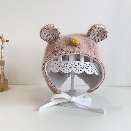 Sarjakuva Bear Baby Hat korvasuojaus Pom Pehmo Tyttö Boy Hat