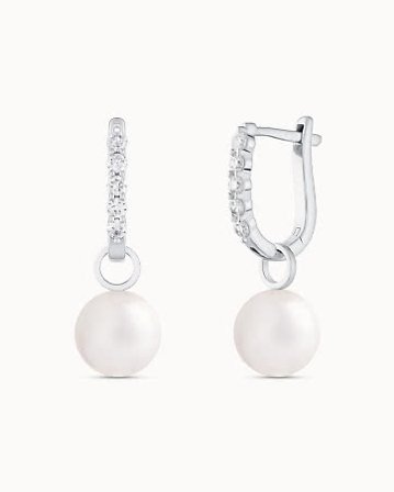 Polly hoopörhängen i 18K vitguld