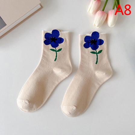 1 Par Kvinnor Strumpor N Stil Cartoon Flower Candy