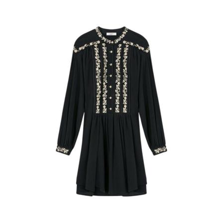 Isabel Marant Étoile Gena Floral-embroidered Kjole Sort, Dame