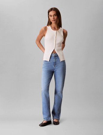 Calvin Klein Jeans High Rise Straight Nassau - Blue - RG/26